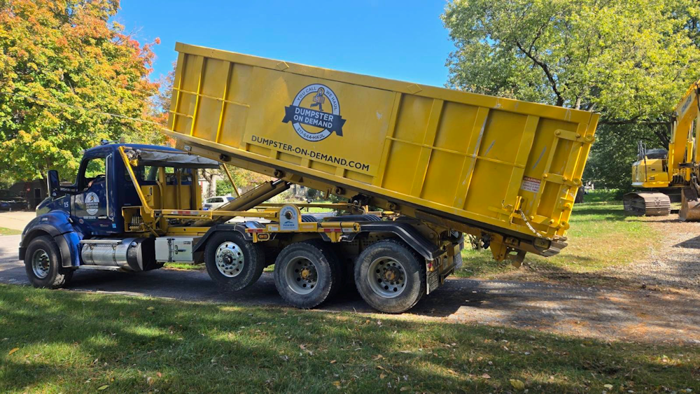 truck You cannot toss electronic devices in a 20 yard dumpster rental in Indianapolis.